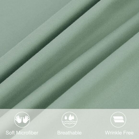 Brushed Microfiber Pillowcases Envelope Closure Soft Long Pillow Case Spa Blue - Picture 4 of 6